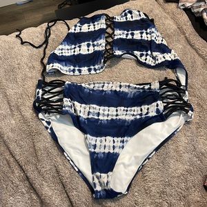 2X TYE DYE RUE BLUE BATHING SUIT